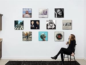 BASIC SUPPLY Vinyl Wall Mount 6 Pack, Black Metal Vinyl Holder Wall Display Shelf Record Wall Mount Stand for Albums LP Minimalist Record Wall Storage Set for CD Display in Office Home BASIC SUPPLY Vinyl Wall Mount 6 Pack, Black Metal Vinyl Holder Wall Display Shelf Record Wall Mount Stand for Albums LP Minimalist Record Wall Storage Set for CD Display in Office Home