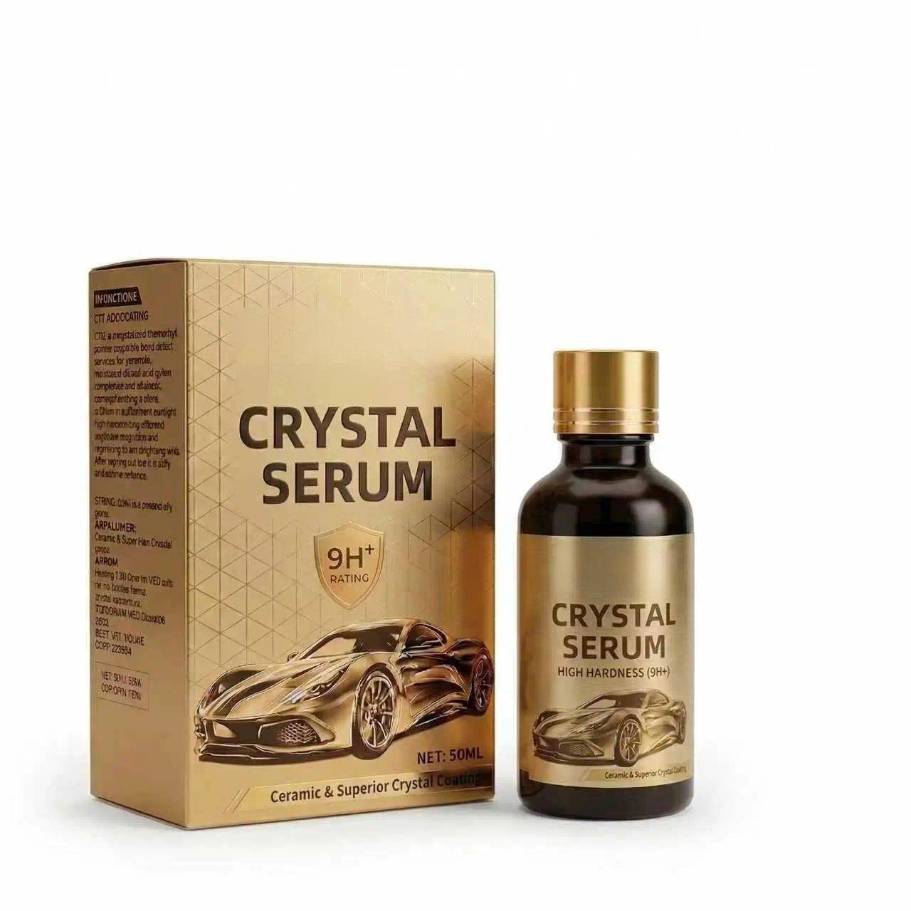 Crystal Serum – Advanced Graphene Ceramic Coating for Cars(50ML),9H Graphene Coating for Auto Car Detailing,10+ Years of Long Lasting Car Protection,Gloss Hydrophobicty Anti Scratch