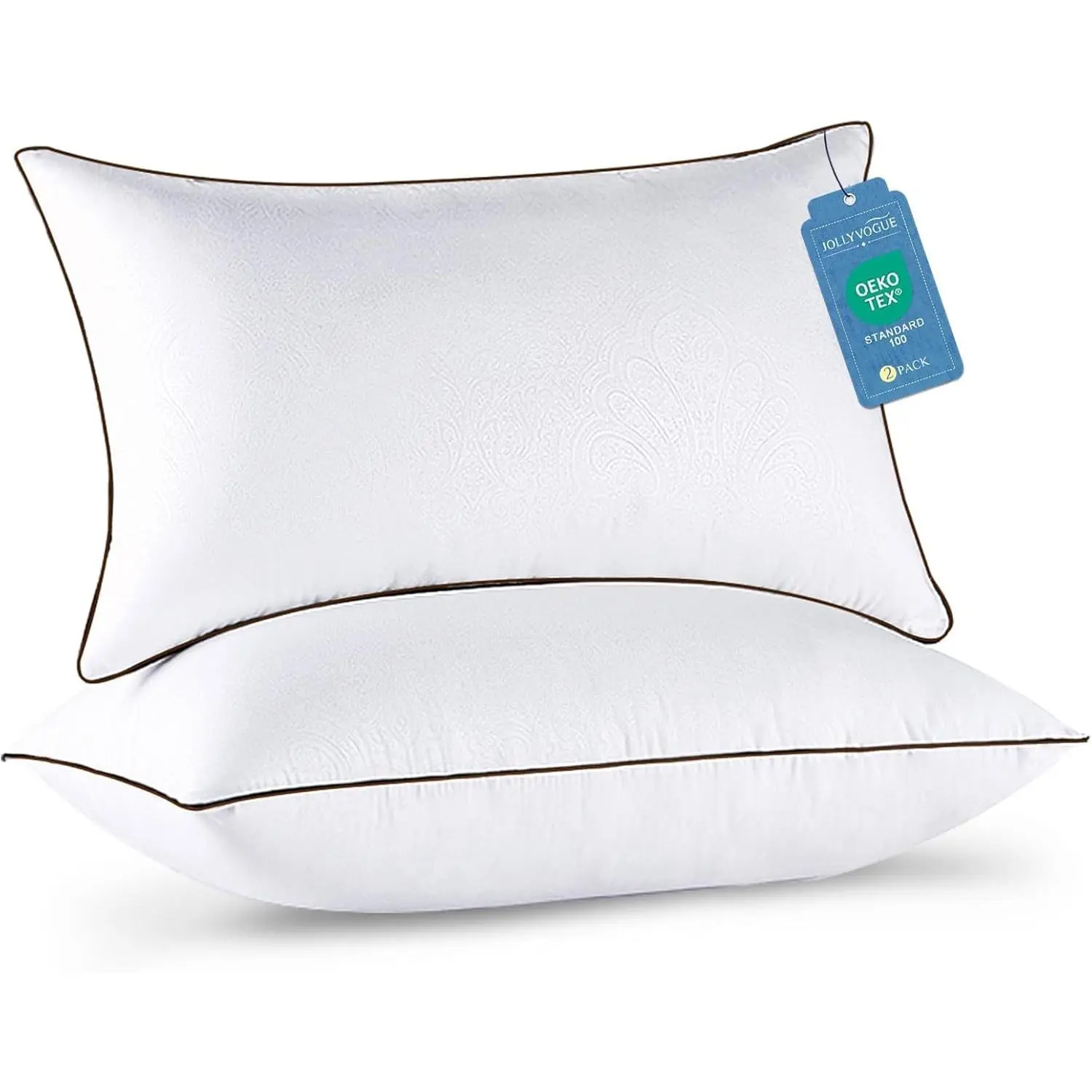 Pillows Queen Size Set of 2, Cooling and Firm Pillows with Oeko-Tex Certified Down Alternative Filling for Side, Back, and Stomach Sleepers,
