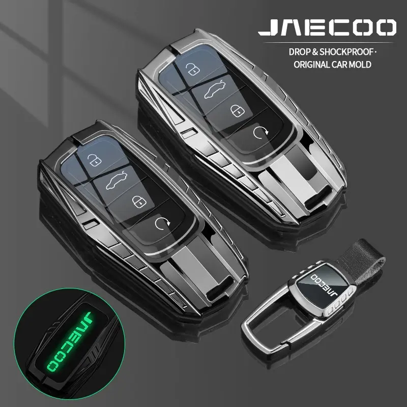 Full Wrap Mecha Zinc Alloy Key Shell,For JAECOO Omoda 5 Tiggo7 8 9 Plus Pro Arrizo6 8 Remote Key Protector Anti-Scratch Shockproof cubierta de control remoto car interior decor