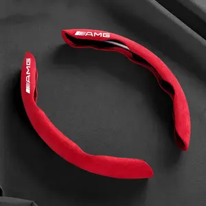 Suede Universal 38CM Car Steering Wheel Cover Booster Non-slip Cover For Mercedes Benz AMG W124 W202 W203 W204 W210 W211 W212 Accessories