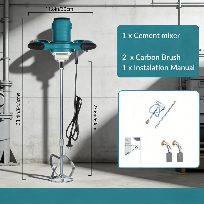 Handheld 6-Speed Adjustable Electric Mixer Portable Mixing Tool Suitable for Mixing Paint, Mortar, Feed, Cement, and More in Various Scenarios