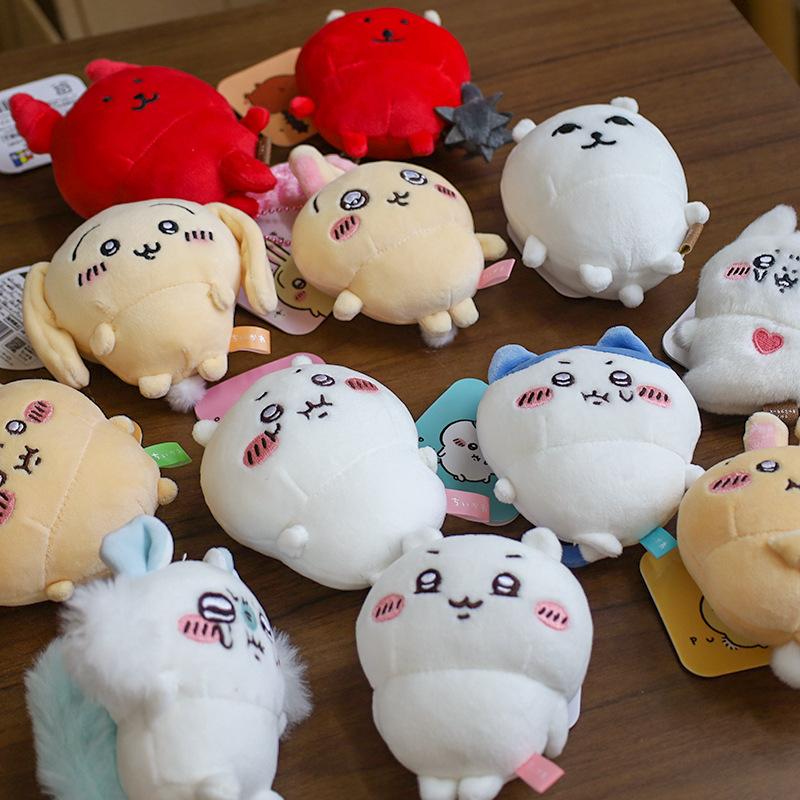NEW 11CM Kawaii Chikawas Hachiware Usagi Angry Pun Series Plush Keychain Pendant Soft Stuffed Cartoon Plush Doll Toy Bag Pendant