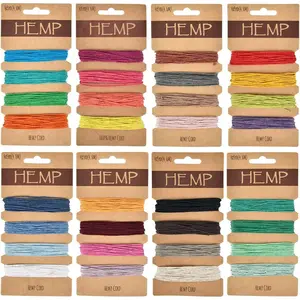 32 Colors 160 Yards  Cord String for  Making, Multi-Color Flax String Cord,  Twine Cord Rope String for  Bracelets Keychains Craft Making Accessories, 1 mm
