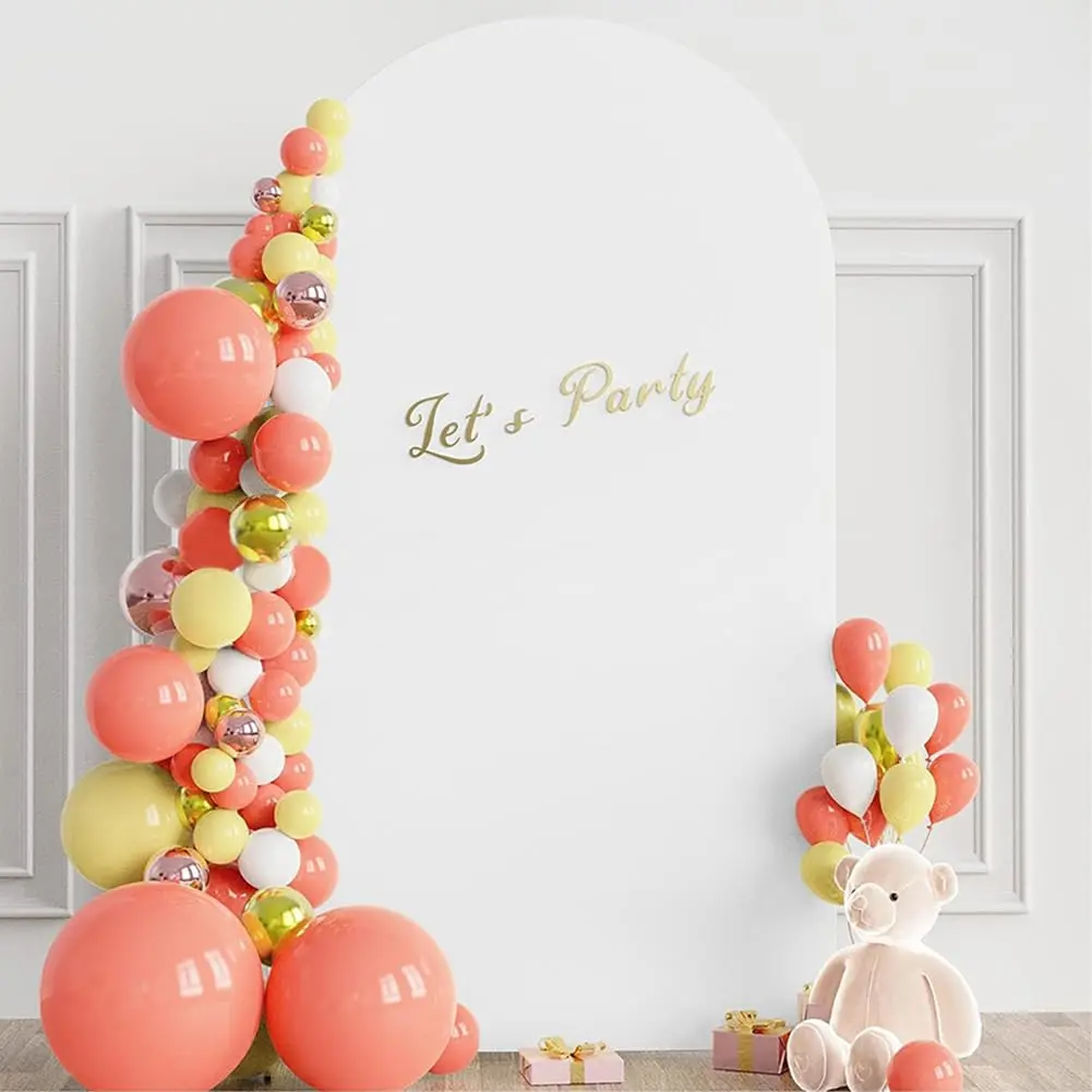 Double-Sided Spandex Arch Backdrop Cover – Photography Studio & Event Decoration – Stretch Fabric, Rounded Top – Perfect for Weddings, Ceremonies, Parties, Showers – White