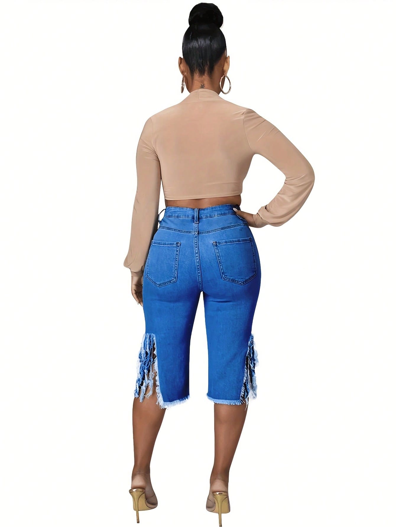 Ripped Denim Shorts Stretch High Waist Trendy Women Distressed Fringe Casual Summer Fashion Must Have SpringStatements Ripped Denim Shorts Stretch High Waist Trendy Women Distressed Fringe Casual Summer Fashion Must Have SpringStatements