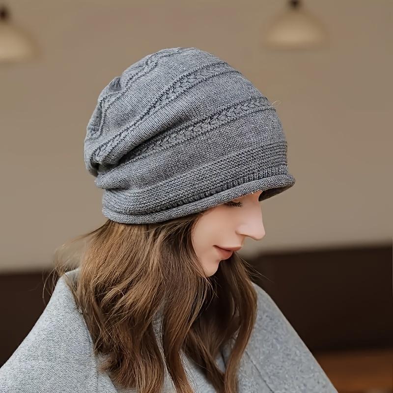 Solid Color Slouchy Beanie Cap, Lightweight Stretch Fabric, Fall/Winter Seasonal Accessory, Comfortable and Versatile Headwear
