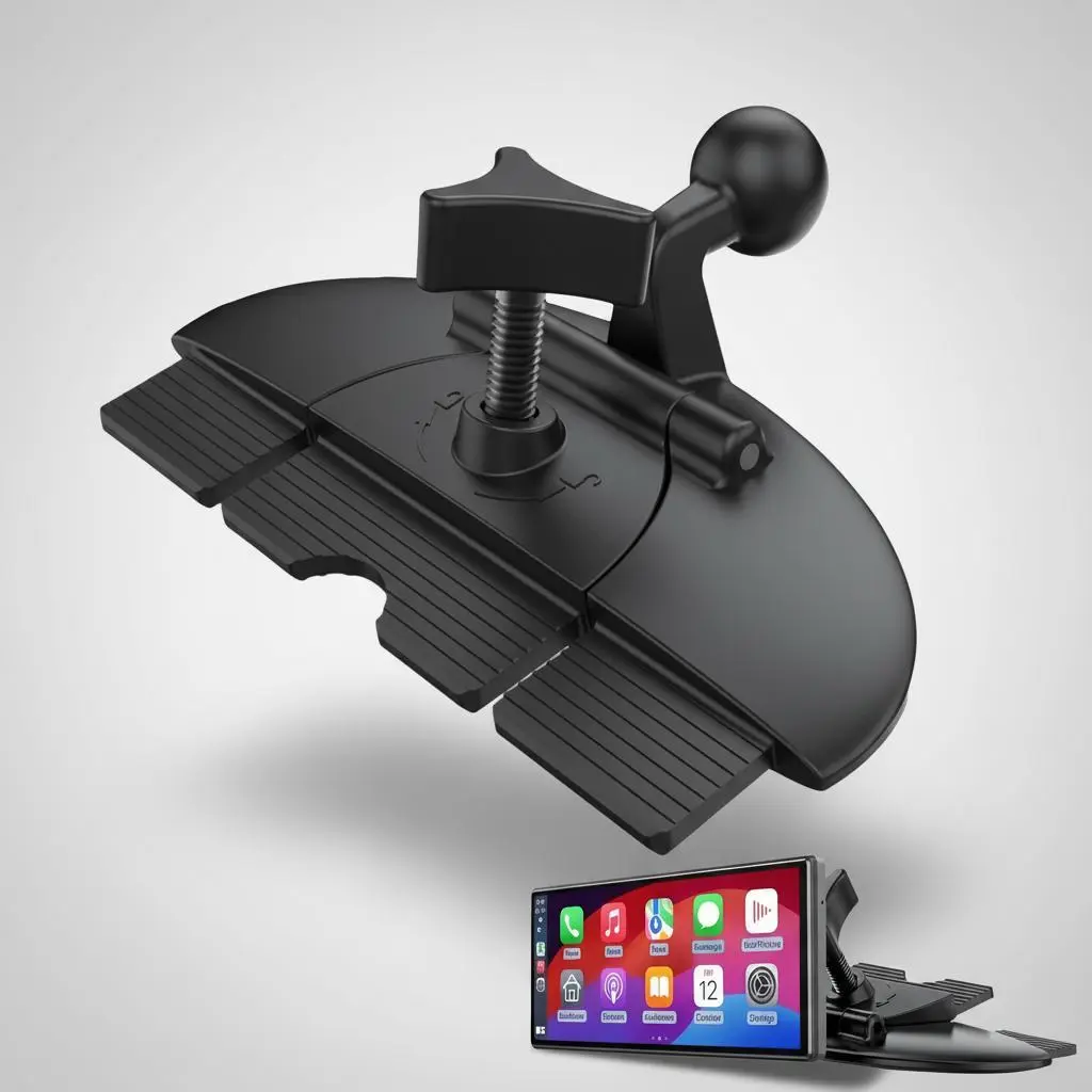 Replacement CD Slot Mount for Garmin GPS Navigation, Standard 17mm Ball Adapter, CarPlay Screen CD Mount for 4 to 11 Inch GPS Displays