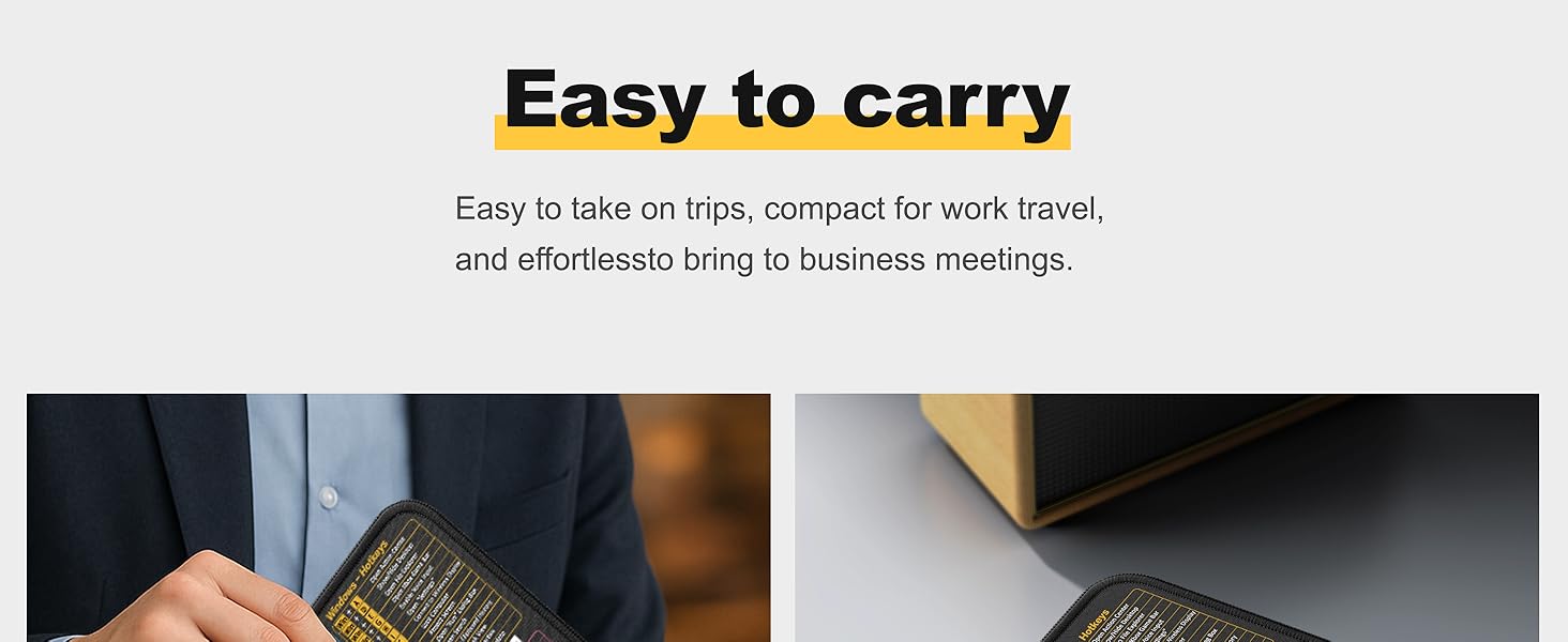 Mouse Pad for Excel/Word/PowerPoint/Windows Shortcuts – Small Excel Cheat Sheet Desk Pad – 11.8"x9.8" Portable Computer Mousepad – Gaming, Office, Waterproof, Non-Slip, Stitched Edges