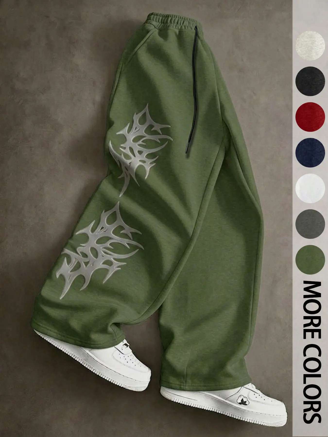 Lautros Club Sweatpants, Loose-Fit All-Over Print, Drawstring Waist, Casual Style, Long Drop Design, Suitable for All Seasons
