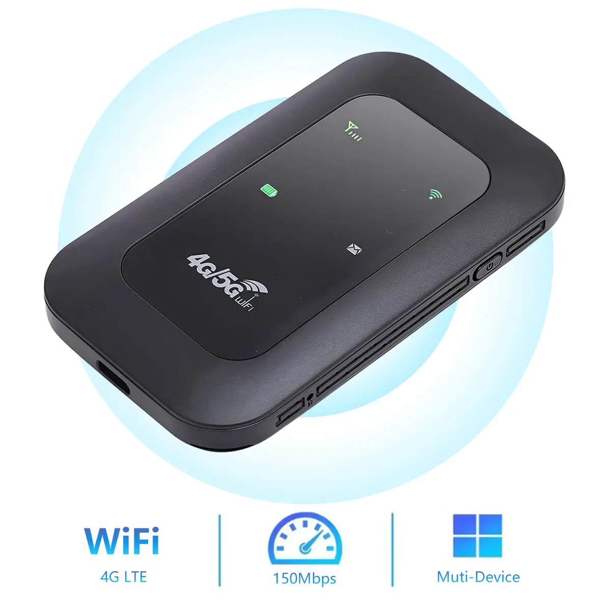 4G LTE Mobile WiFi Hotspot ,150Mbps High-Speed Internet,Pocket-Sized for Europe Travel Camping Hiking Parties,Stable Multi-Device Connection Router