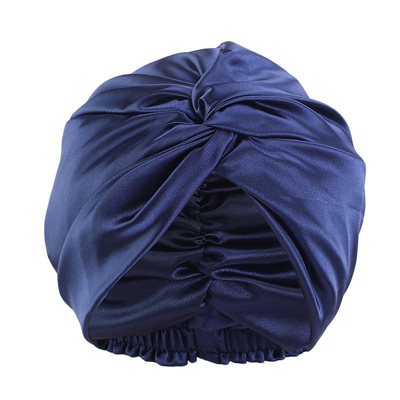 Fashion Satin Double Layer Sleep Cap, Cross Twist Shower Cap, Beauty Head Wrap