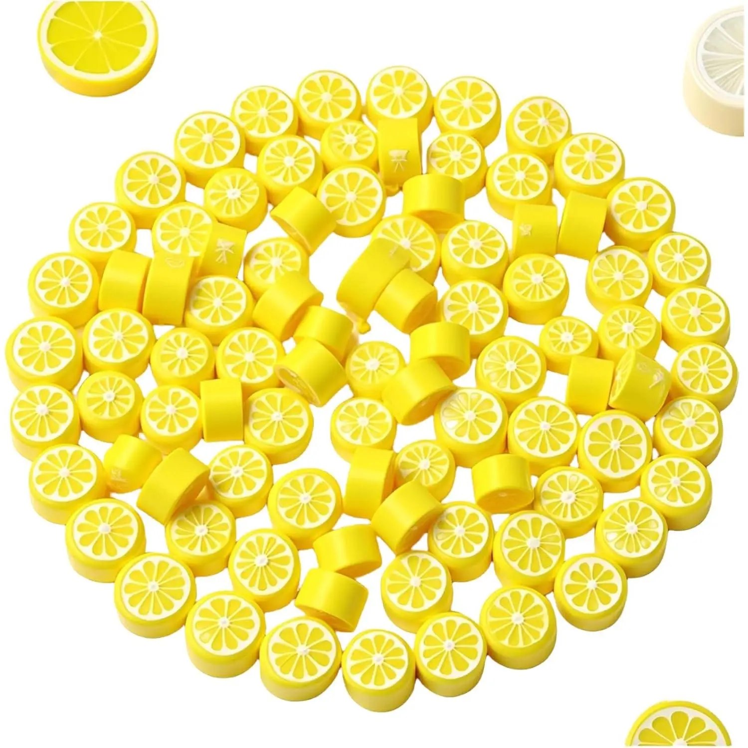 200 count Yellow  Polymer Clay Beads,10mm Fruit Charm Spacer Beads for  Making,Necklace, Earring and Bracelet DIY Craft Supplies,Flat Bead, Summer  Kits and Fruit Theme Accessories