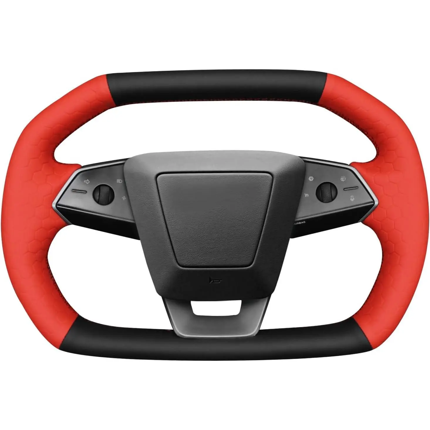 45：Red Hexagonal Leather&Black Leather