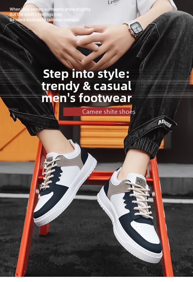 Plus-size men's shoes 2026 new spring sneakers, trendy versatile soft-soled sports casual white shoes