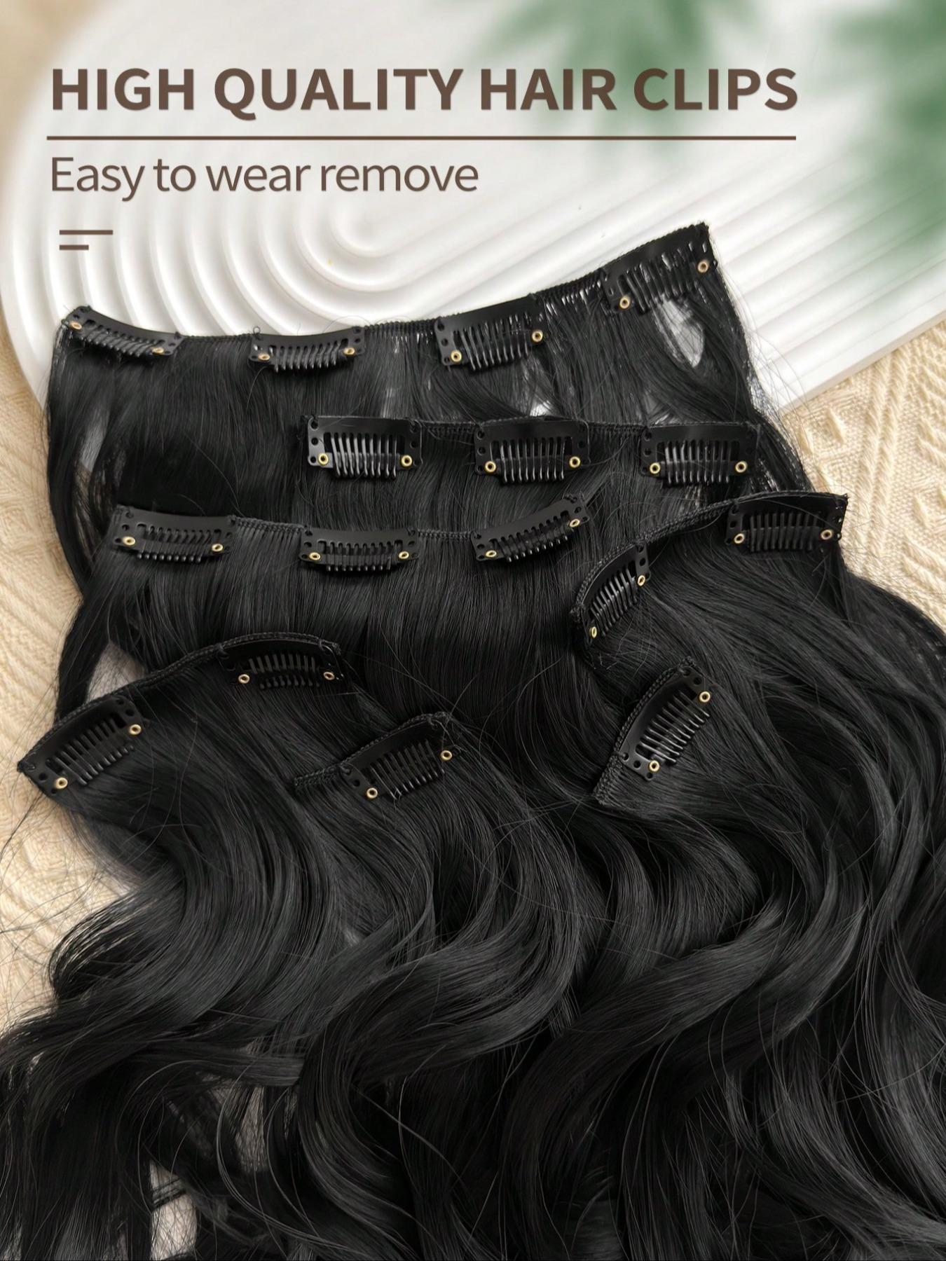 Women's Long Straight Hair Extensions, 16 Clips 22 Inches Synthetic Fiber, Natural Smooth Look, Easy Daily Wear & Special Occasions, Synthetic Wiglets, Synthetic Clip Hairpiece