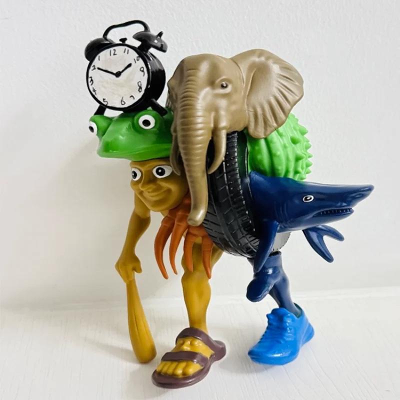 Italian Brainrot Figurine Monster Fusion Edition Tungtungtung Sahur Figure Tralalero Tralala Toys Cartoon Model Ornament Gifts