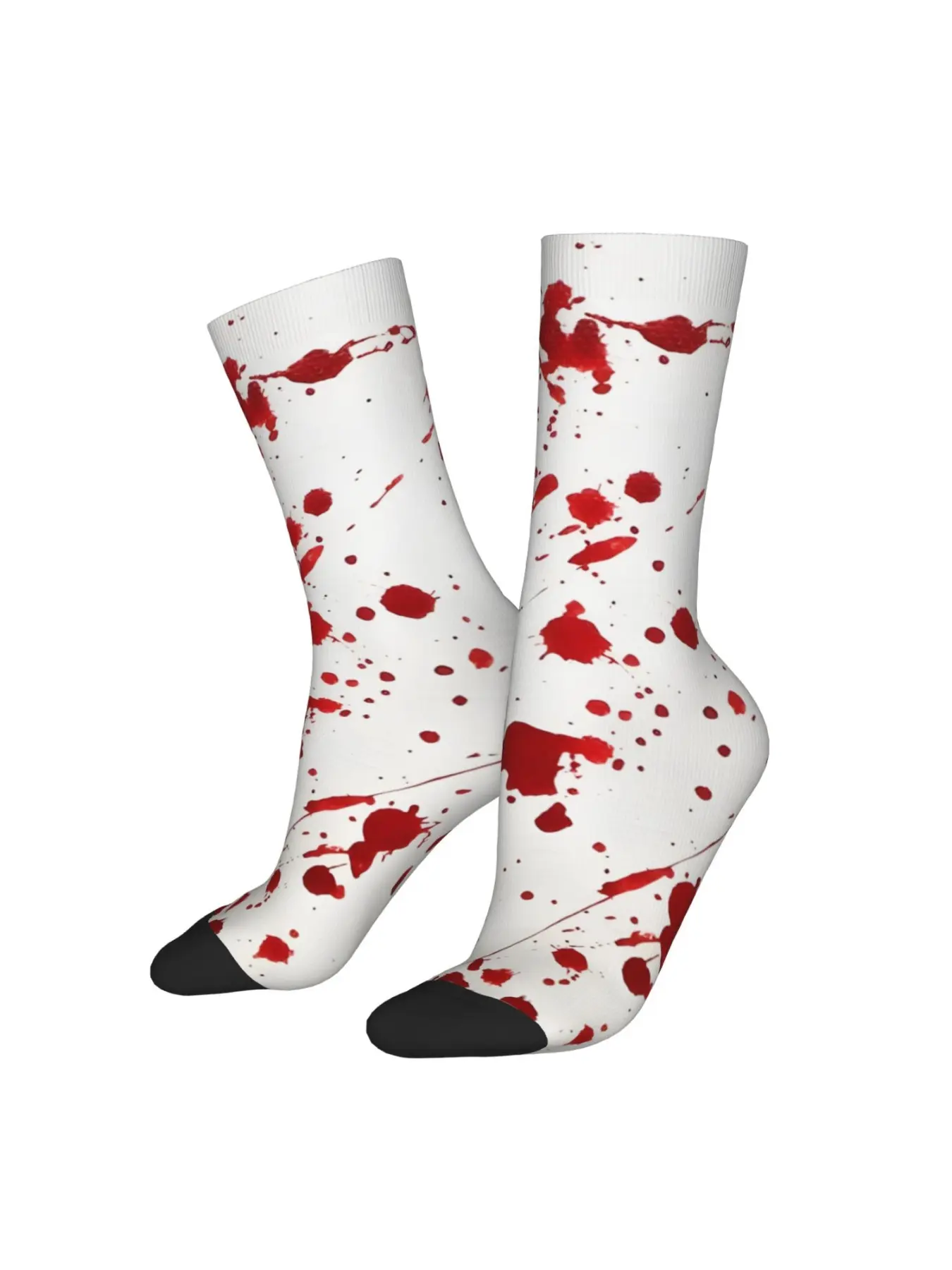 Hip Hop Blood Splatter Halloween Socks, Compression Crew Socks, Unisex Street Style, Funny Novelty Gift, All Seasons Wear
