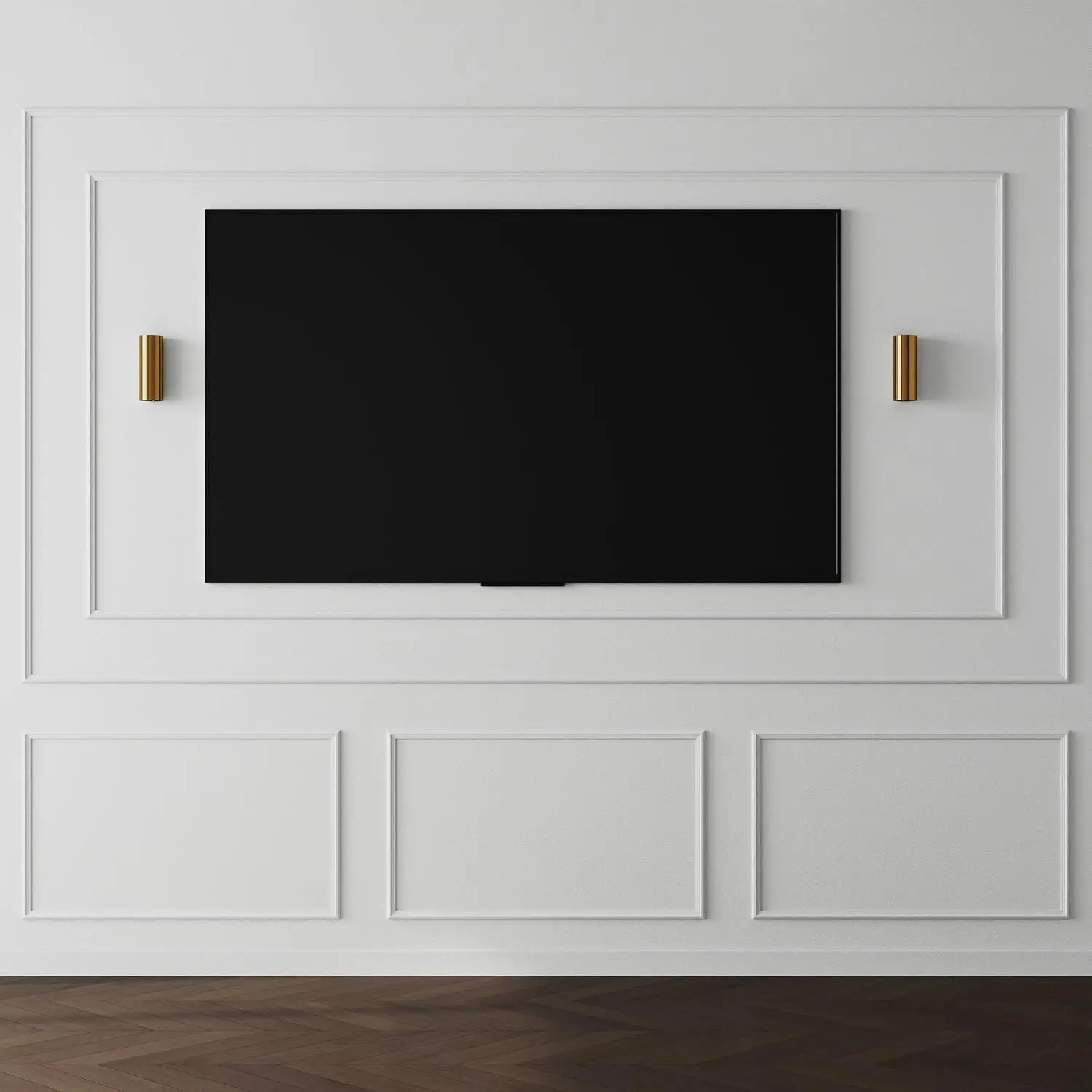 DIY Peel and Stick Wall Moulding Kit Flat Wall Molding Kit Pre Made Accent Wainscoting Panel for  TV Interior Decor(the Heritage Collection)