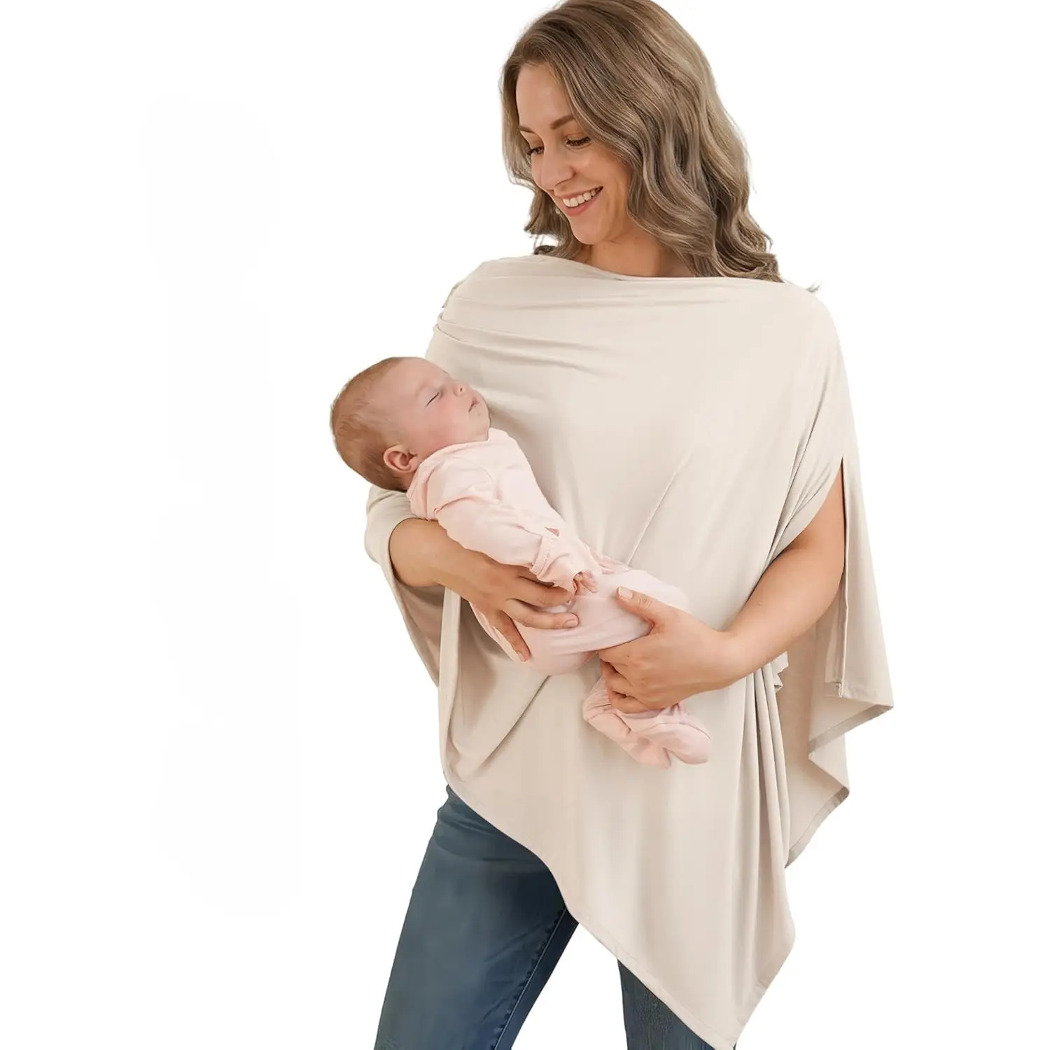 Nursing Cover for Breastfeeding, 360 Full Privacy Breathable Breastfeeding Cover Wrap, Multi-use Carseat Canopy
