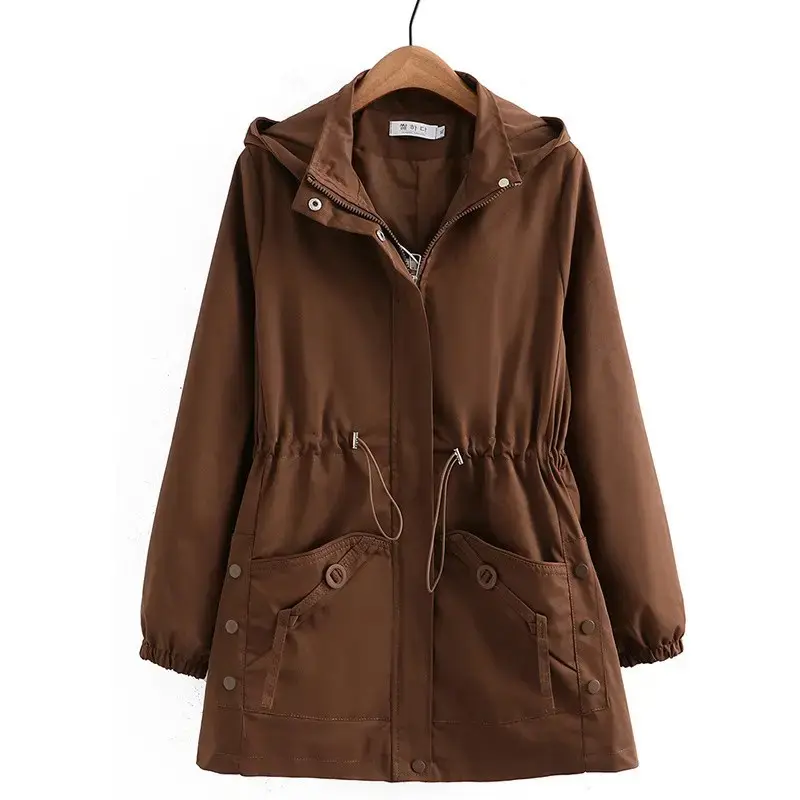 Women's Rain Jacket Plus Size Long Raincoat Lightweight Hooded Windbreaker Waterproof Jackets with Pockets Casual Long Sleeve Trench Fashion#US 2025 Deals for You Days