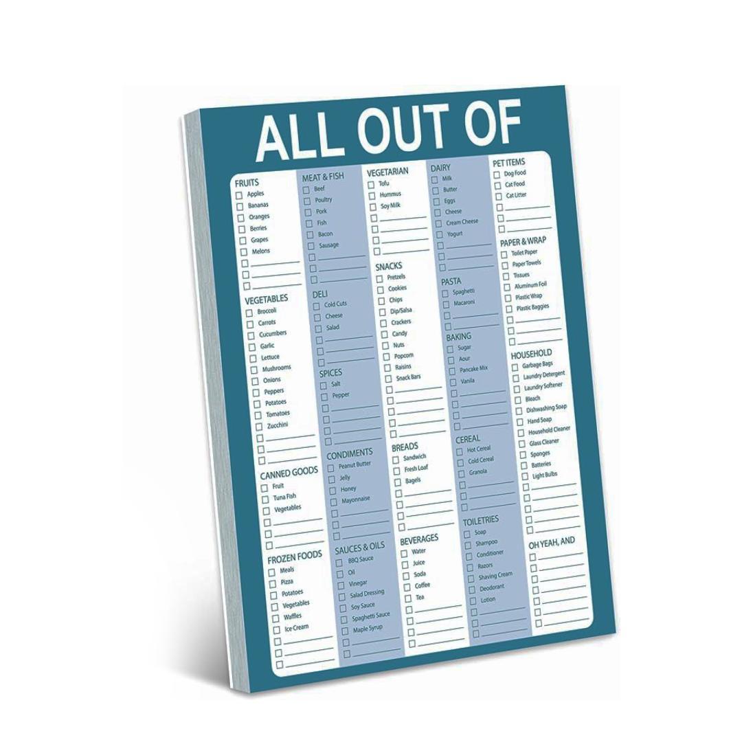 Grocery List Notepad 21.59cm x 16.51cm with 52 Sheets, Magnetic Refrigerator Shopping Planner for Organized Grocery Shopping, Easy to Fill Fruit Vegetable Meat Dairy Snacks Checklist, Monthly Planner Magnet