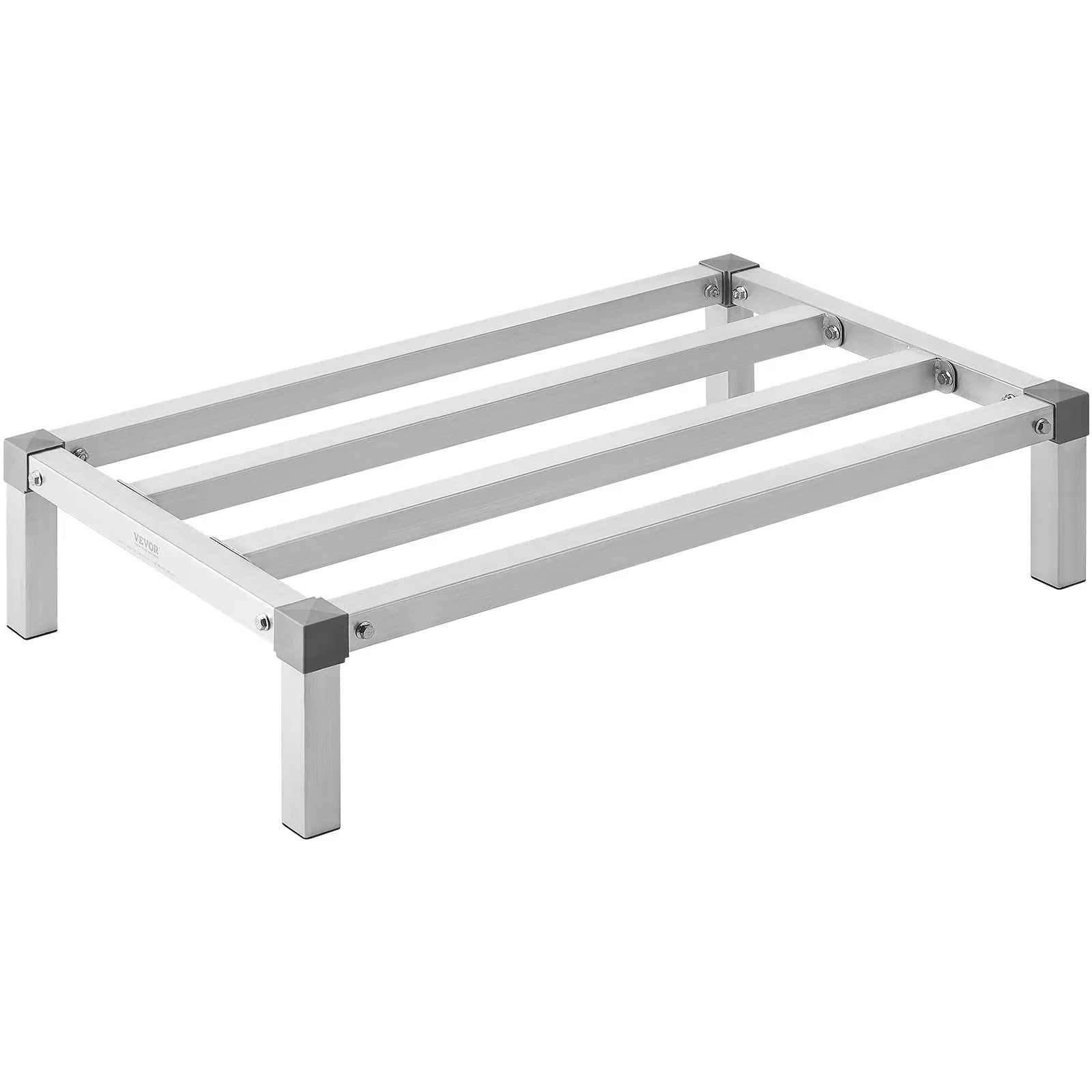 VEVOR Aluminum Dunnage Rack, 36" x 20" Commercial Food Floor Rack, 8" Off the Floor, 1000 lbs Capacity All-Welded Aluminum Storage Rack, for Storage in Restaurants, Kitchens, Garages and Vehicles