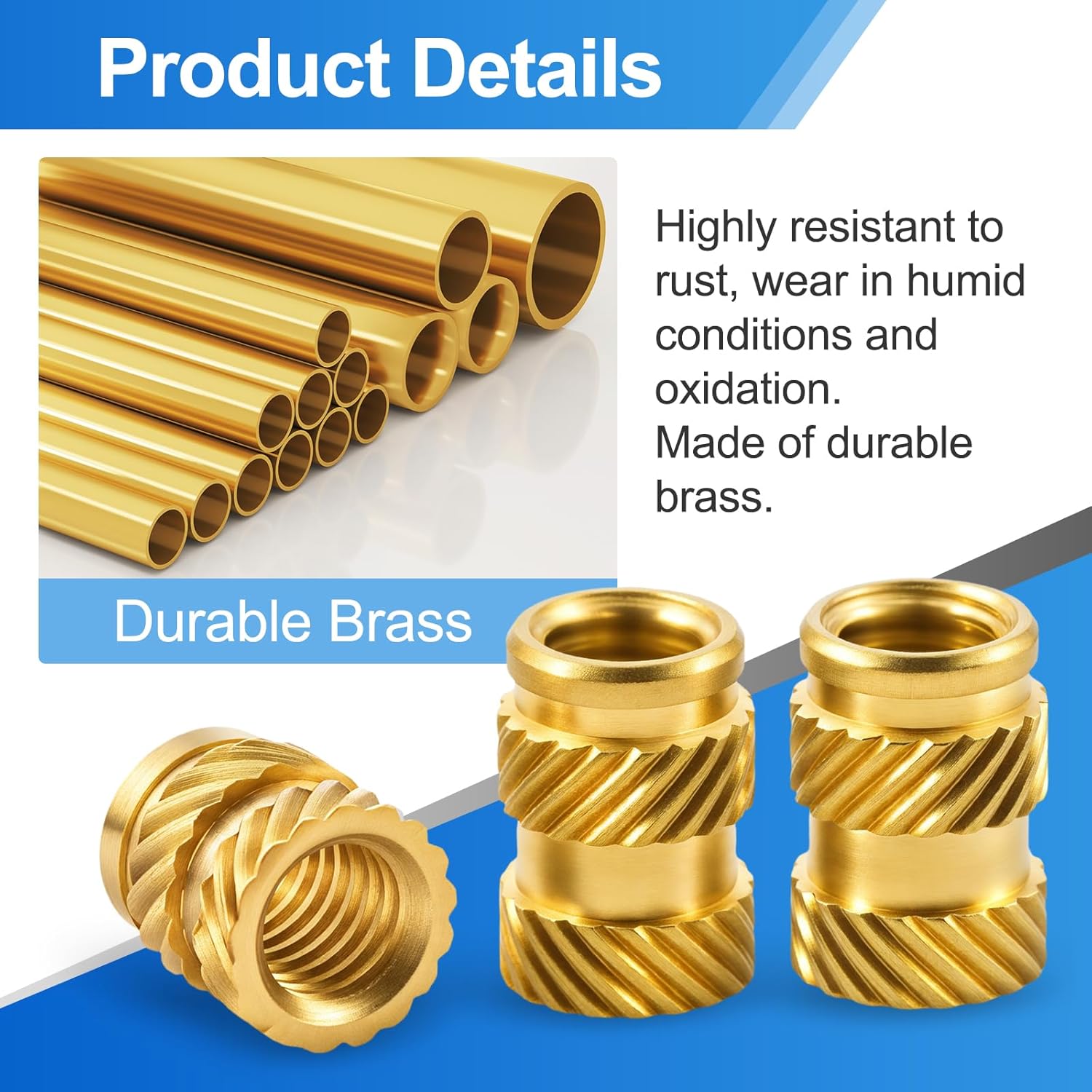 400 count Brass Threaded Inserts Kit, M2 M2.5 M3 M4 M5 M6 Female Metric Knurled Insert Nuts, Heat Set Inserts for Plastic & Printing Components 400 count Brass Threaded Inserts Kit, M2 M2.5 M3 M4 M5 M6 Female Metric Knurled Insert Nuts, Heat Set Inserts for Plastic & Printing Components