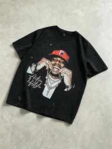 Men's Glittering Sequins Street Print Short Sleeve T-Shirt, Casual Summer Top, Perfect for Daily Wear, Trendy Fashion for Men