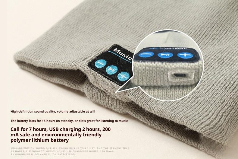 BIGWIG Bluetooth Knit Hat, Wireless Earphone Hat, Music Soft Hat, Built-in Stereo Speaker, Winter Knit Hat, Bluetooth Music Hat, Dual-Ear Stereo, Removable, Washable, Rechargeable, Unisex Gift