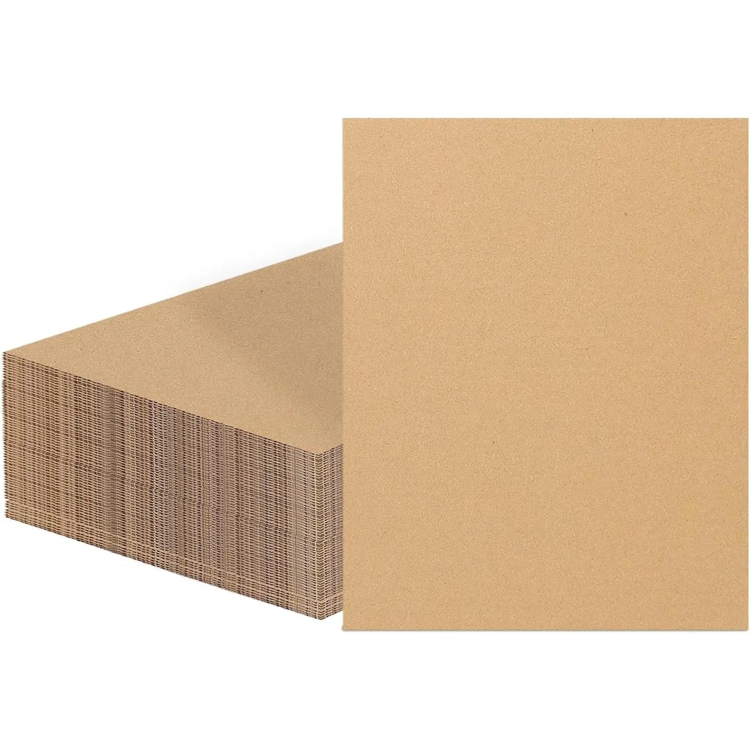 60 Pack 8x10 Inch 2mm Thick Corrugated Cardboard Sheets Flat Card Boards Inserts for Crafts Mailing Packing Shipping DIY Crafts Projects