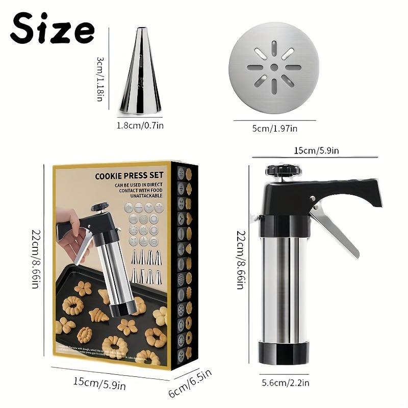 22Pcs cookie press extruder, cream piping gun, piping nozzle for molten beans, baking tools, including 13pcs pattern disc + 8pcs piping nozzle + 1pc press gun, essential kitchen tools for Christmas and Valentine's Day baking, no electricity required,