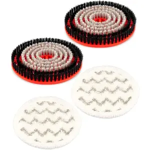 Steam Mop Replacement Brush Head Scrub Pads Black-Gray Fit for Shark Steam Mop S7000 S7001 S8201 Series Deep Cleaning, 4Pcs