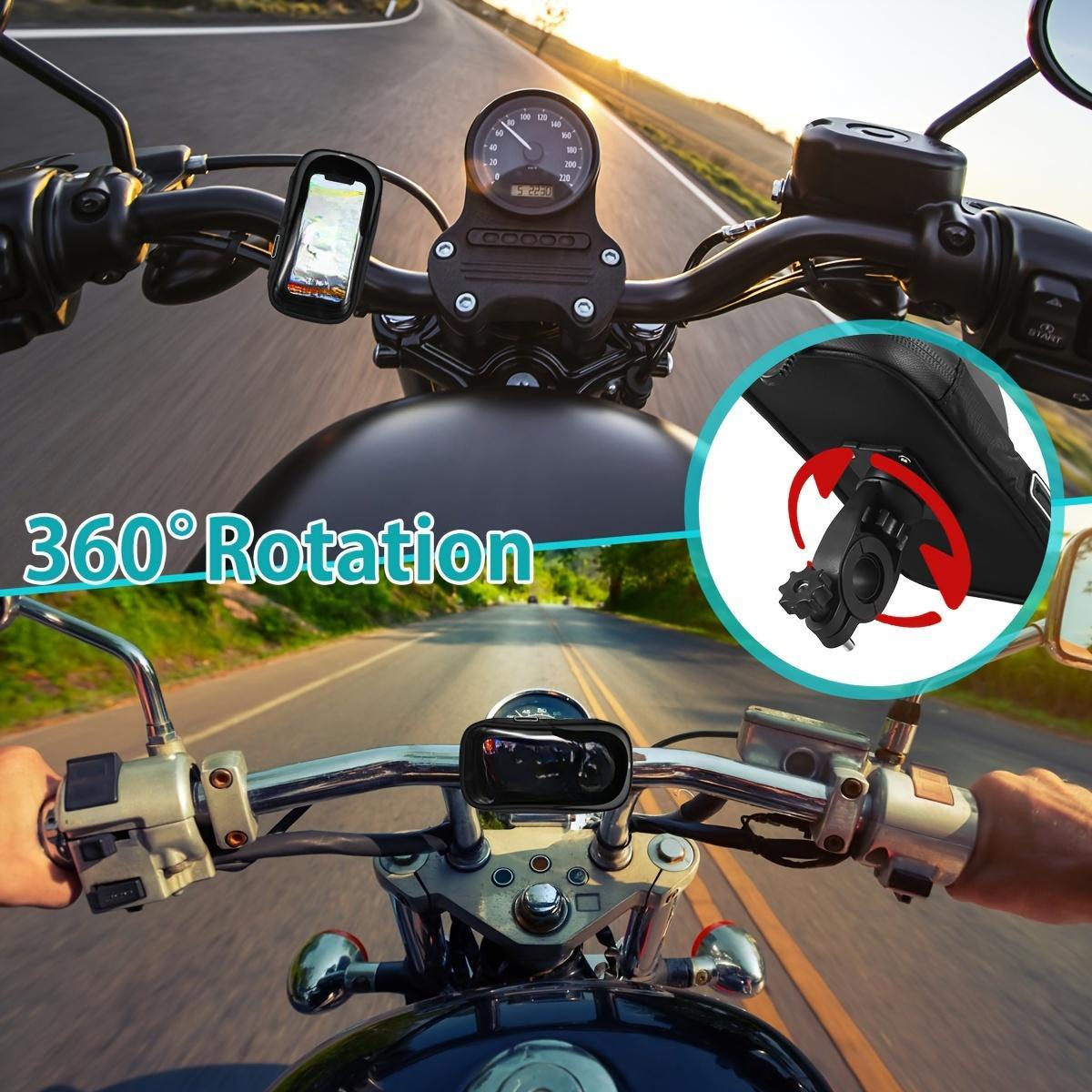 360° Rotatable Bicycle Motorcycle GPS Navigation Holder Waterproof Multi-function Mobile Phone Bracket Card Pack Bike Motorcycle Accessories
