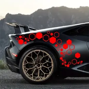 Hexagon Honeycomb Car Sticker, Creative Geometric Vinyl Decal, Scratch Cover for Cars & Electric Motorcycles