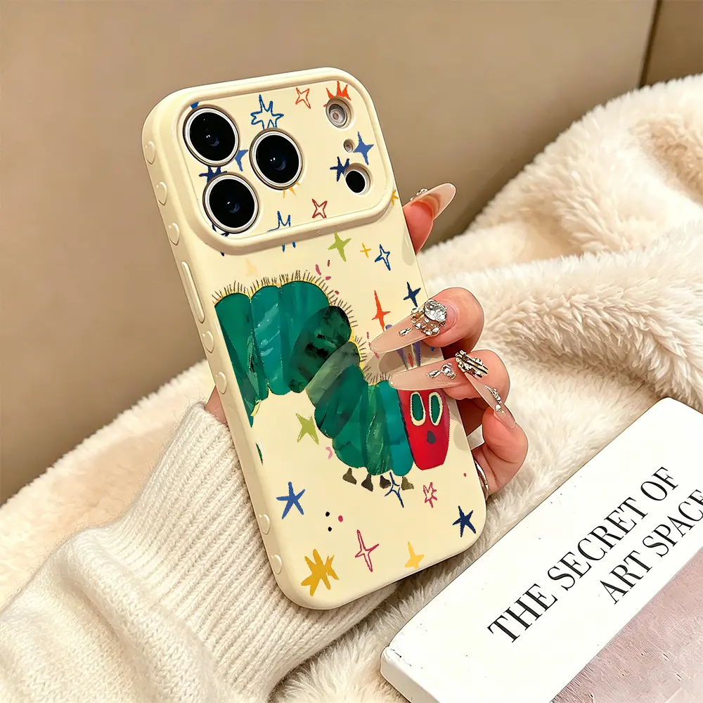 Very Hungry Caterpillar Phone Case Cover, Compatible with iPhone 17 16 15 14 13 12 11 Pro Max Plus & Samsung Galaxy S26 S25 S24 Ultra, Clear Tpu Material, Flexible & Durable Design
