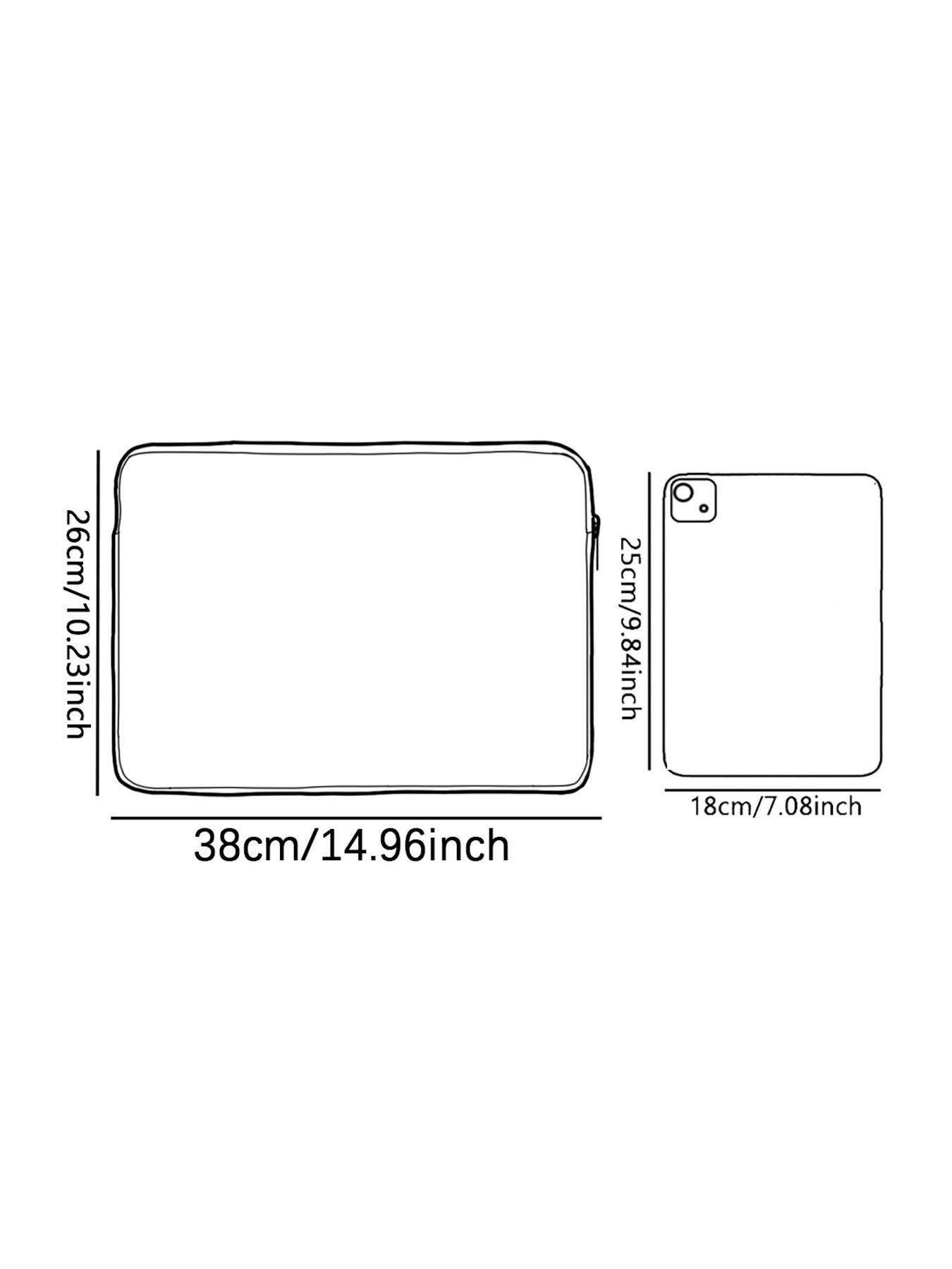 Bee Pattern Printed Laptop Backpack, Soft Notebook Sleeve, Laptop Bags, Fits Laptops & Tablets, Casual Zippered Convenient Storage Bag for All Seasons