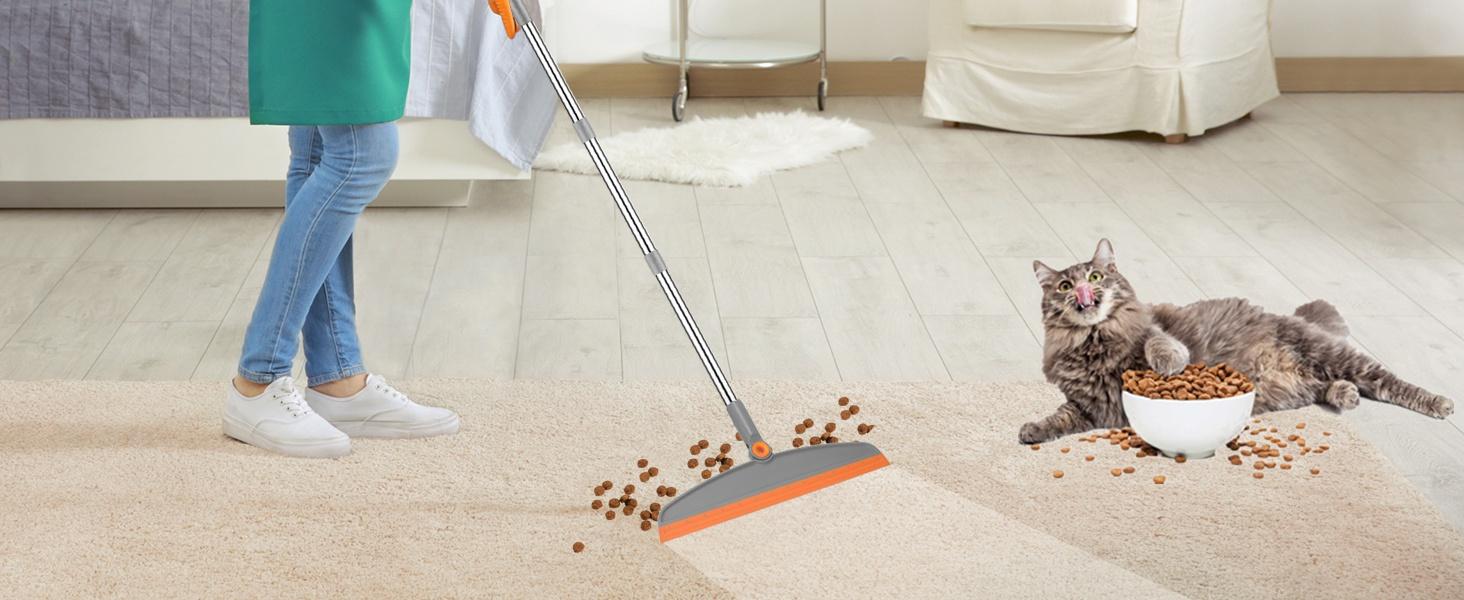 Multifunction Magic Broom, 54 Inch Adjustable Long Handle Silicone Floor Squeegee Broom, Sweep and Scrape 2 In 1 Household Cleaning Brooms for Floor, Bathrooms, Kitchens, Showers, Tile, Pet Hair,Glass