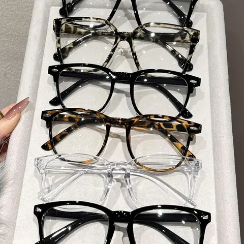 【Black Friday】6 Pairs Modern Minimalist Square-Frame Eyeglasses, Trendy and Casual Unisex Non-Prescription Lightweight Eyewear for Everyday Wear, Office, and Street Photography #GLOBAL PICKS