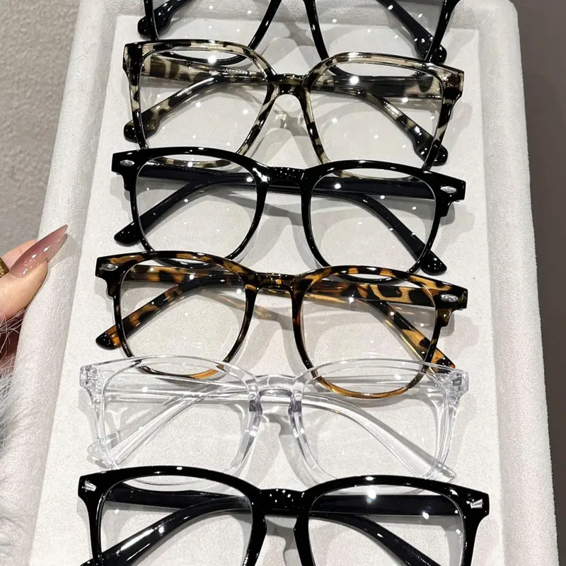 【Black Friday】6 Pairs Modern Minimalist Square-Frame Eyeglasses, Trendy and Casual Unisex Non-Prescription Lightweight Eyewear for Everyday Wear, Office, and Street Photography #GLOBAL PICKS