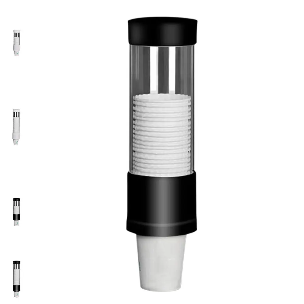 Wall Mount Disposable Cup Dispenser, No Drill Self Adhesive Cup Holder for Paper & Plastic Water Cups, Transparent Dustproof Cup Organizer for Home Office Water Station Cafe Daily Use