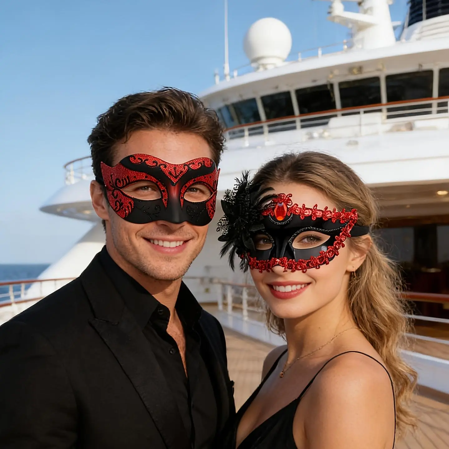 Masquerade Ball Mask, Venetian Party Couple's High-End Half-Face Eye Mask for Christmas, Halloween Gatherings, Carnival Role-Playing Parties, Romantic Decorative Masks for Men and Women