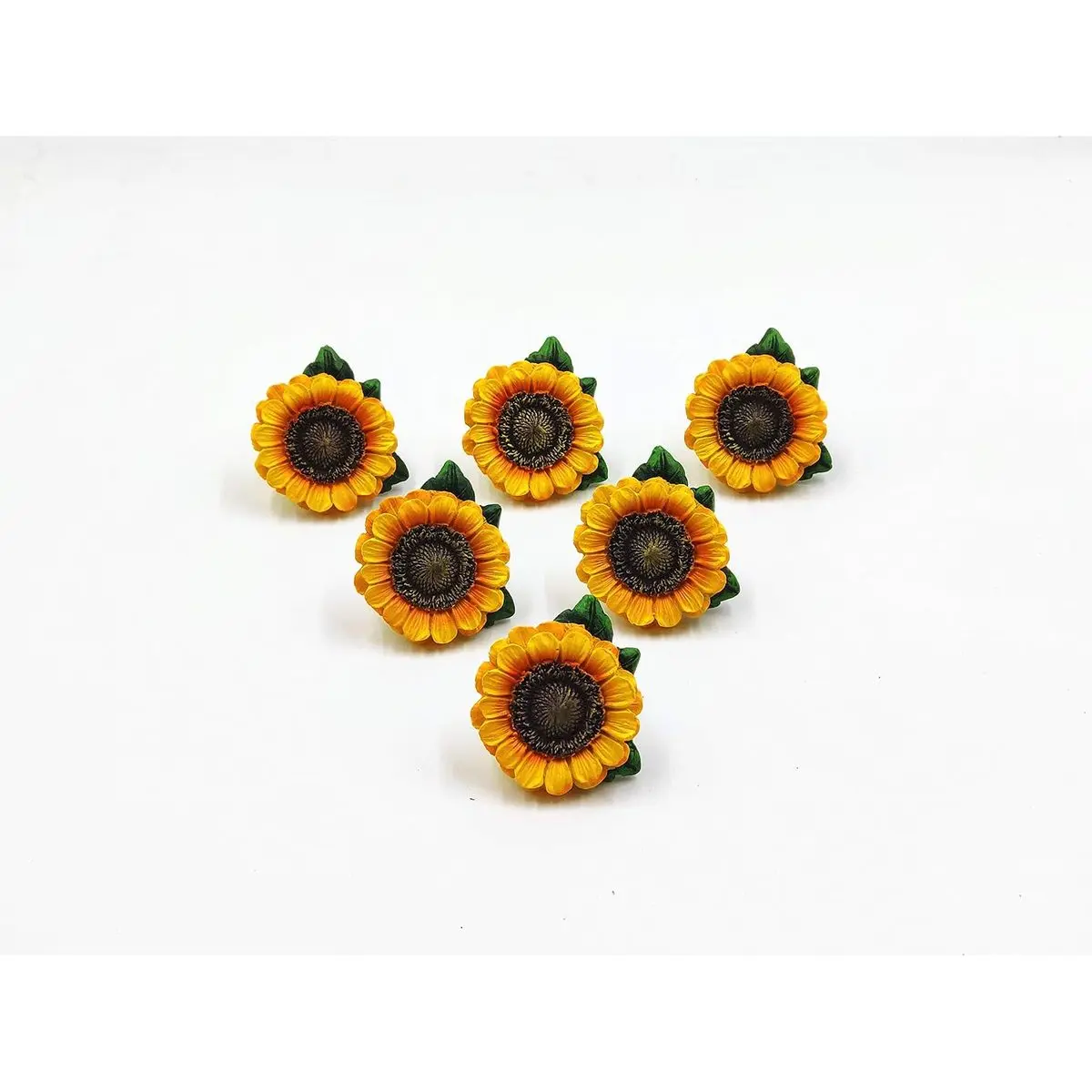Vintage Sunflower Resin Drawer Pulls, Cabinet Knobs for Country Kitchen Decor, Pack of 6, DIY Home Repair Hardware Replacement, for Hardware Replacement and DIY Repair
