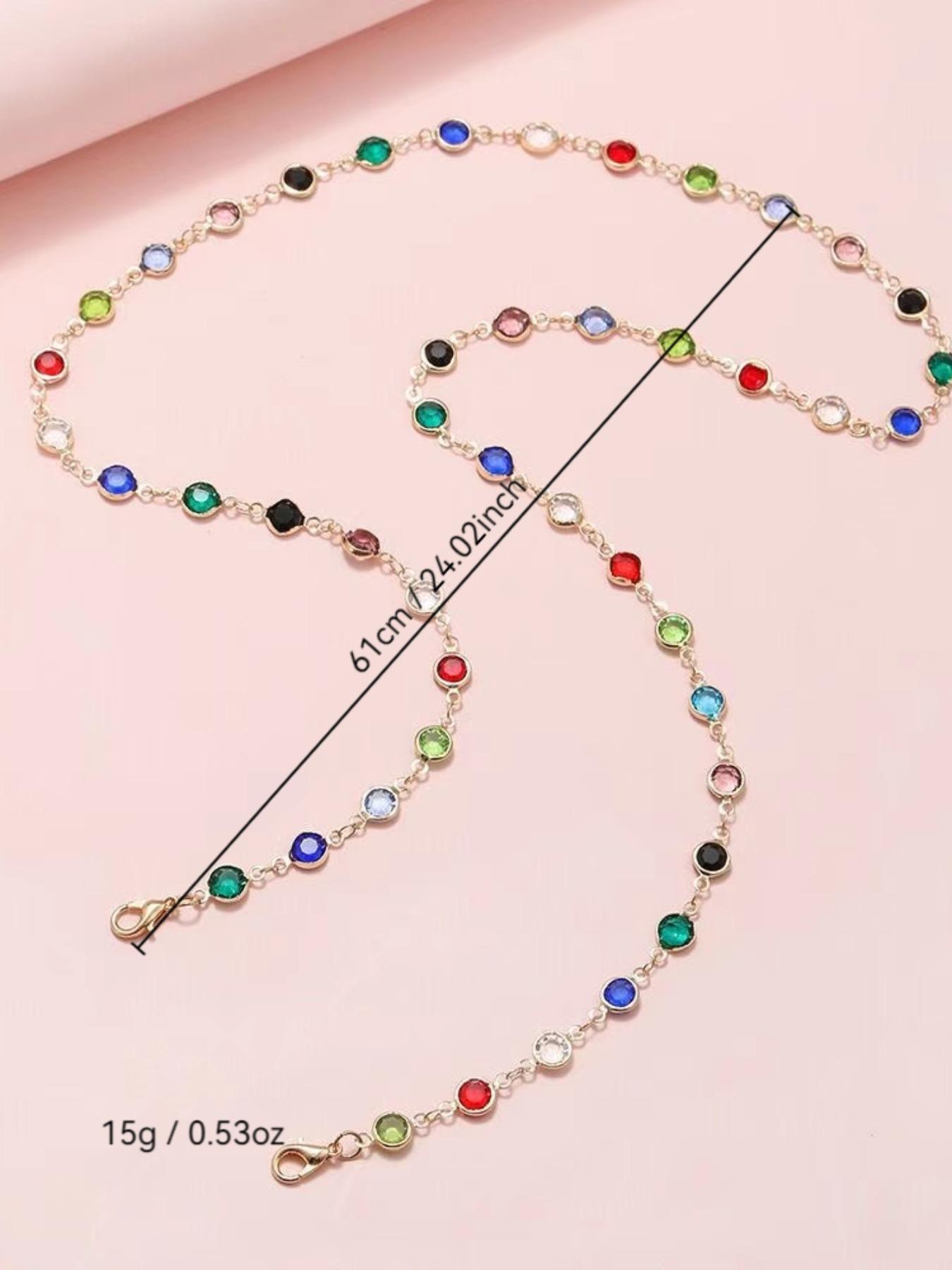 Fashionable Rhinestone Decorated Glasses Chain, Boho Style Anti-lost & Anti-slip Glasses Lanyard, Glasses Holder Strap for Women & Girls, Glasses Grips