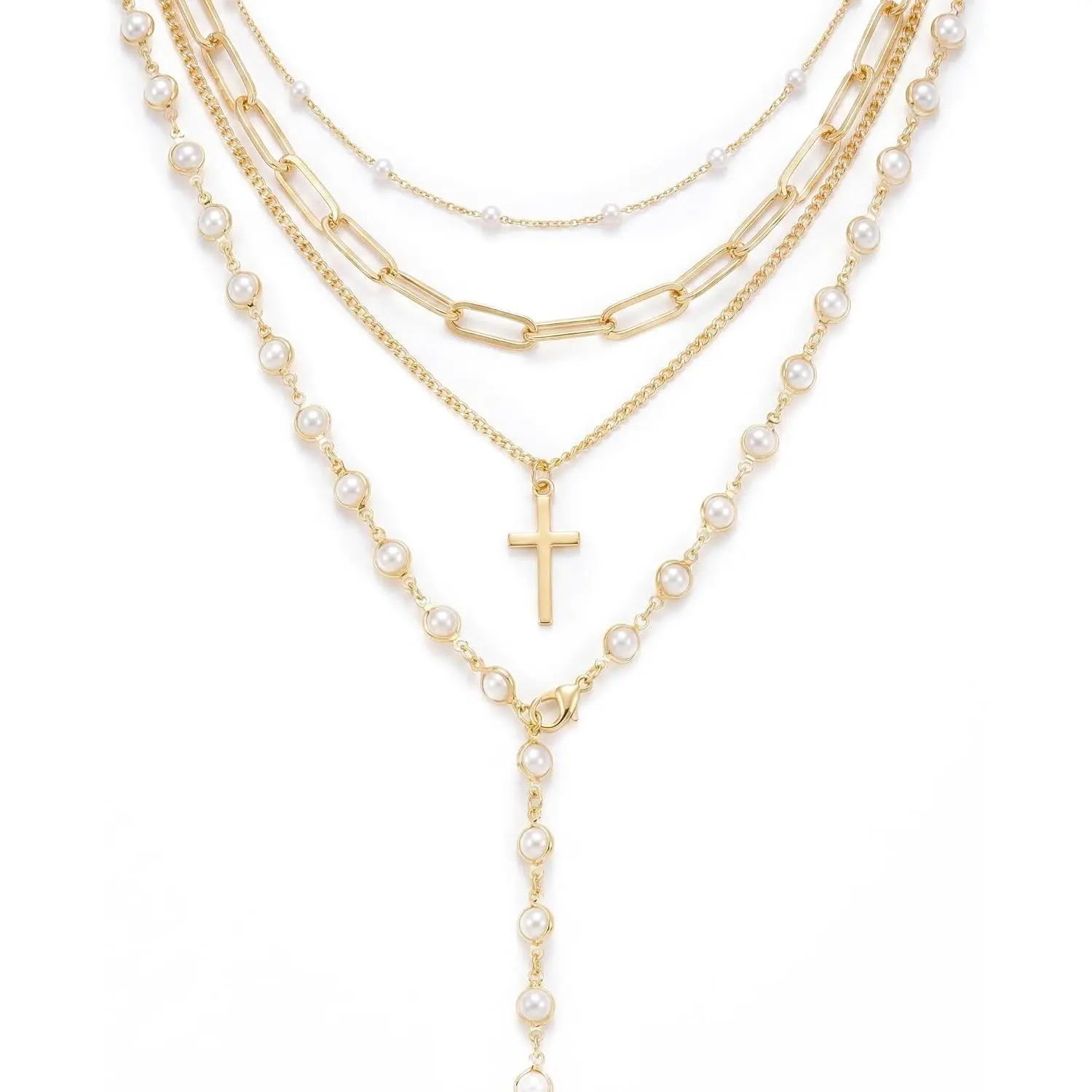 Layered Faux  Necklaces for Women - Dainty  Choker Set. Beautiful Stackable Long Chain  Featuring Boho Pendant Accessories,  Multilayer Drops