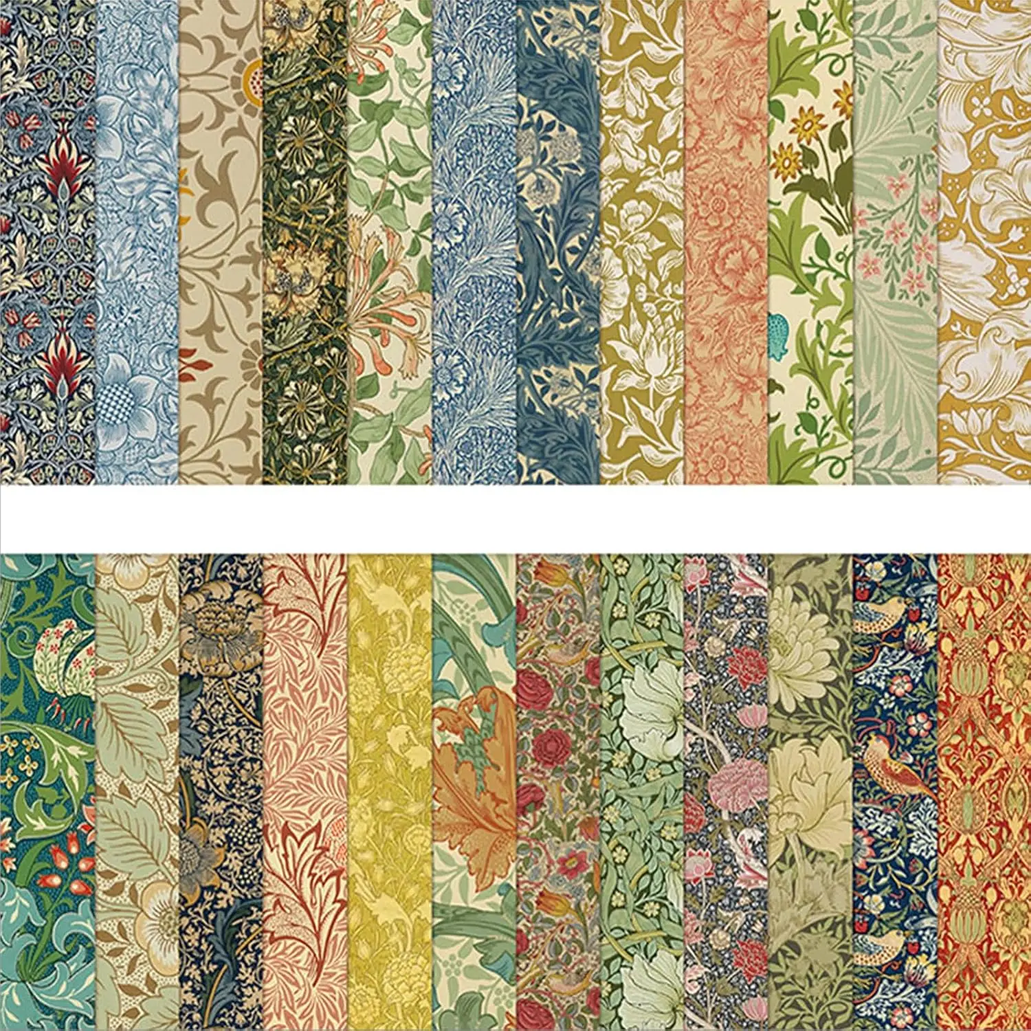 Scrapbook Paper 12x12 In Double Sided Decorative Paper for Scrapbooking, 24 Sheets/24 Designs Spring Floral Patterned Craft Paper for Junk Journals DIY Cards Album Decoration (Green)