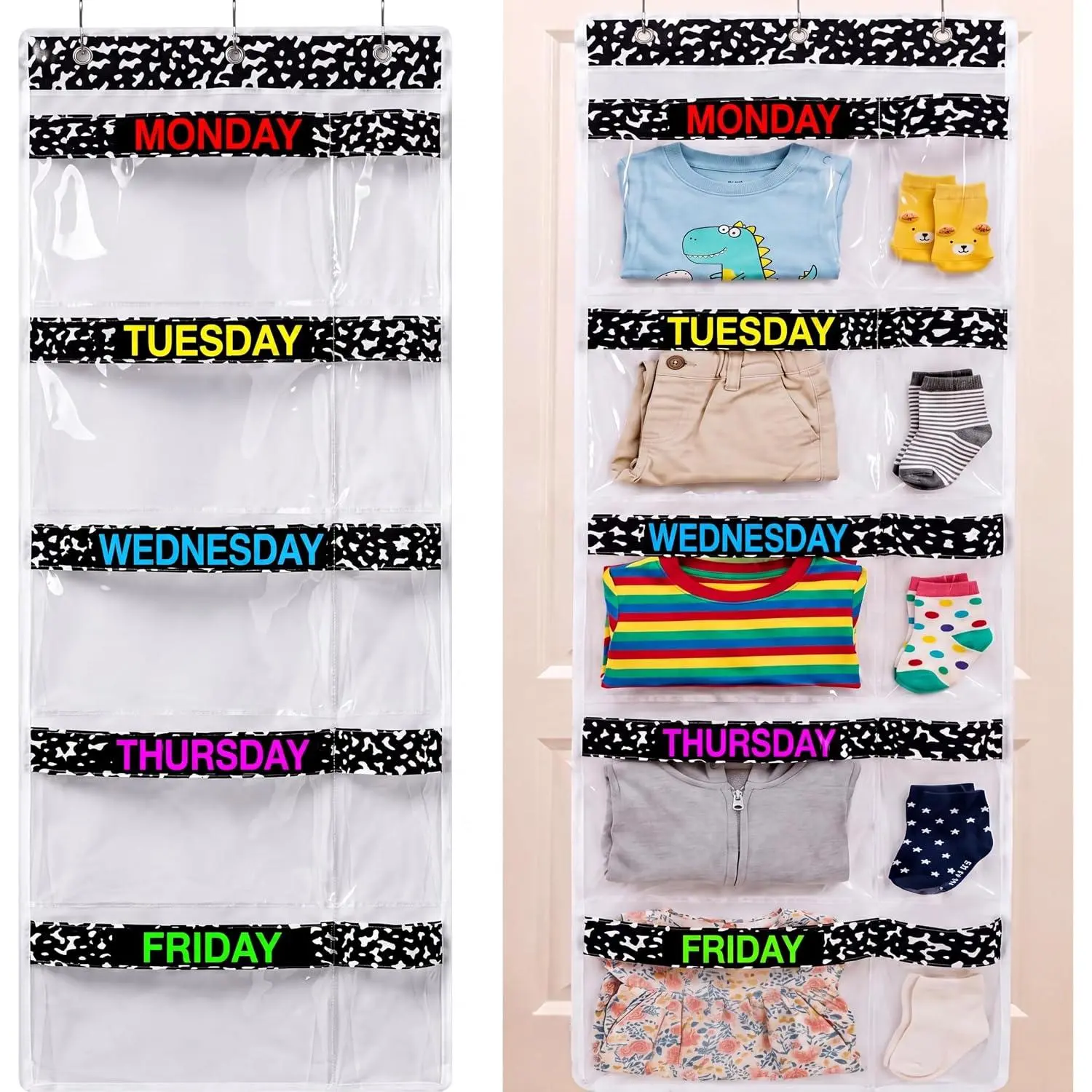 to School Weekly Clothes Organizer Notebook Design Decor | 5 Shelf,  Closet Storage, Days of The Week Clothes Organizer, Oxford Fabric, Weekly Outfit Planner, Bedroom Dorm