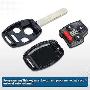 Replacement Smart Remote Car Fob for Honda Accord Sedan 2008-2012 Pilot LX EX 2009-2015 KR55WK49308 267T-5WK49308 5WK49308 313.8MHz ID46 Chip 4Buttons