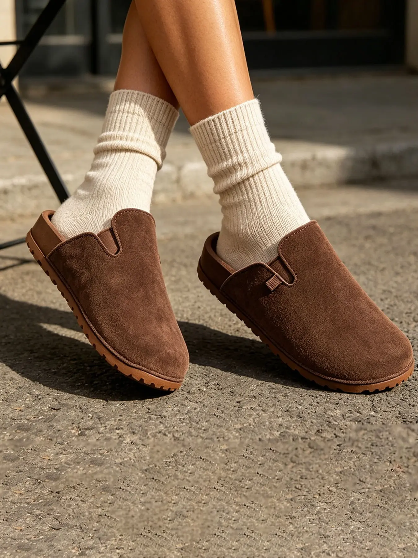 Simple Slip-On Mules, Solid Color Matte Fabric, Casual Round Toe Slippers, Indoor Outdoor Comfort, All-Season Footwear