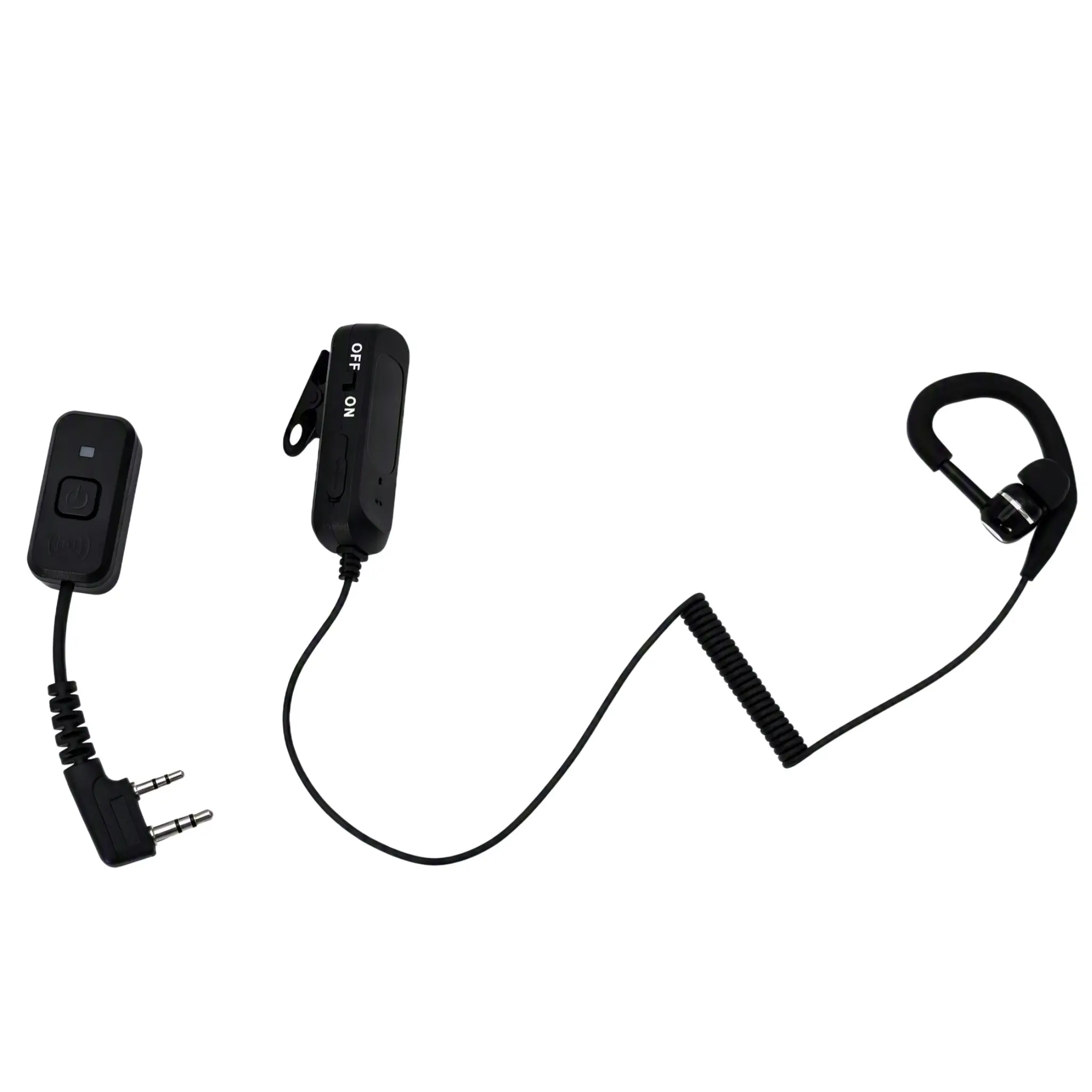 BAOFENG Walkie Talkie Bluetooth Headset with Noise Cancelling Mic 2 Pin Portable Wireless Earpiece with PTT Compatible with BaoFeng Kenwood Btech Radios & More(Not Compatible with Motorola/Midland)